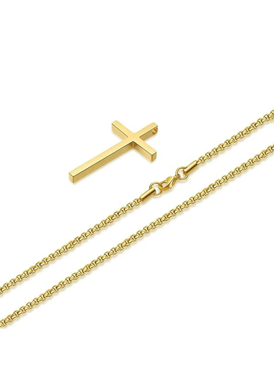 Classic Cross Pendant with Box Chain