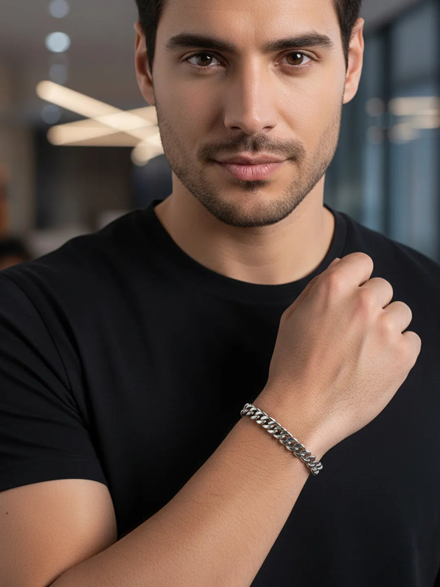 Urban Style Silver Link Men's Bracelet