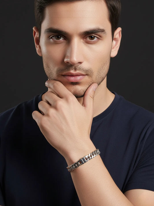 Masculine Stainless Steel Wrist Bracelet