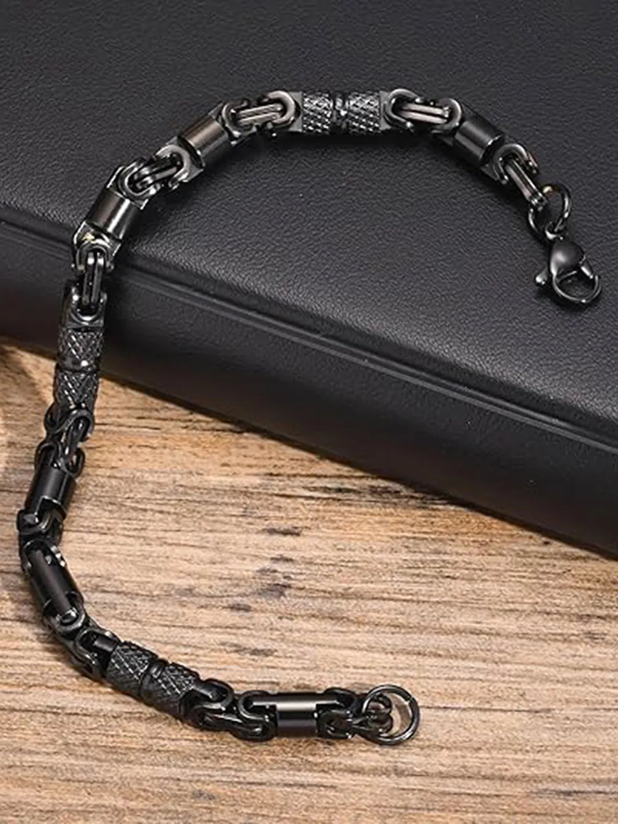 Trendy Stainless Steel Wristband - Black