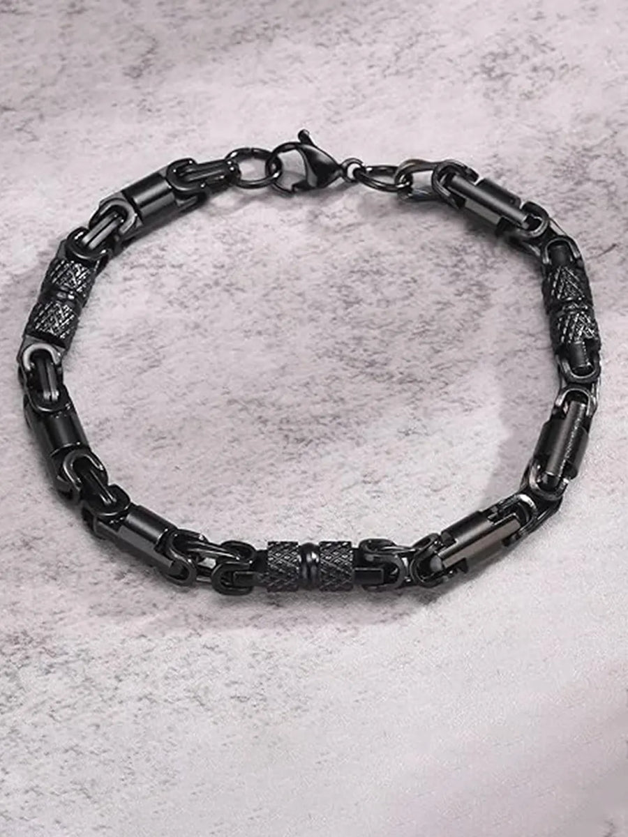 Trendy Stainless Steel Wristband - Black