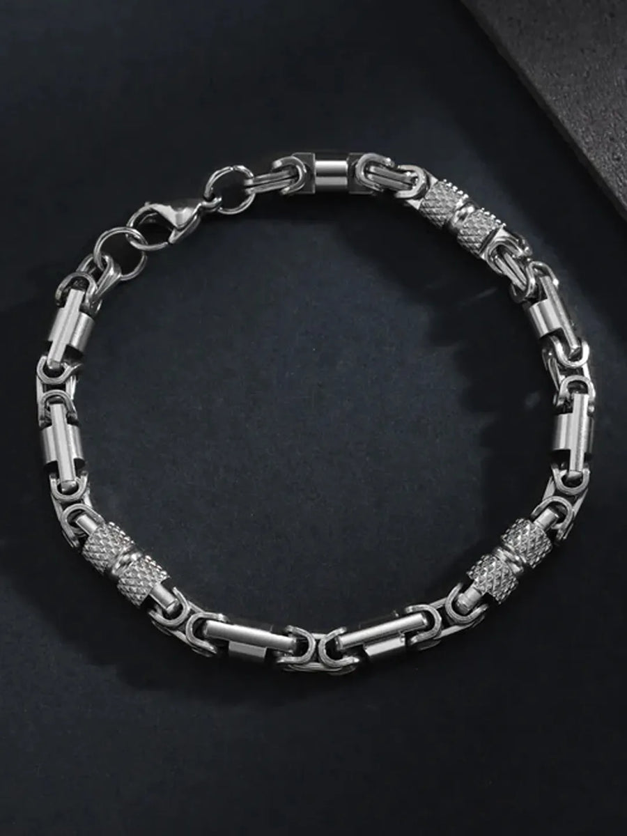 Trendy Stainless Steel Wristband - Silver