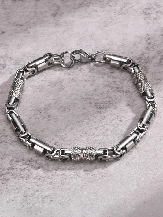 Trendy Stainless Steel Wristband - Silver