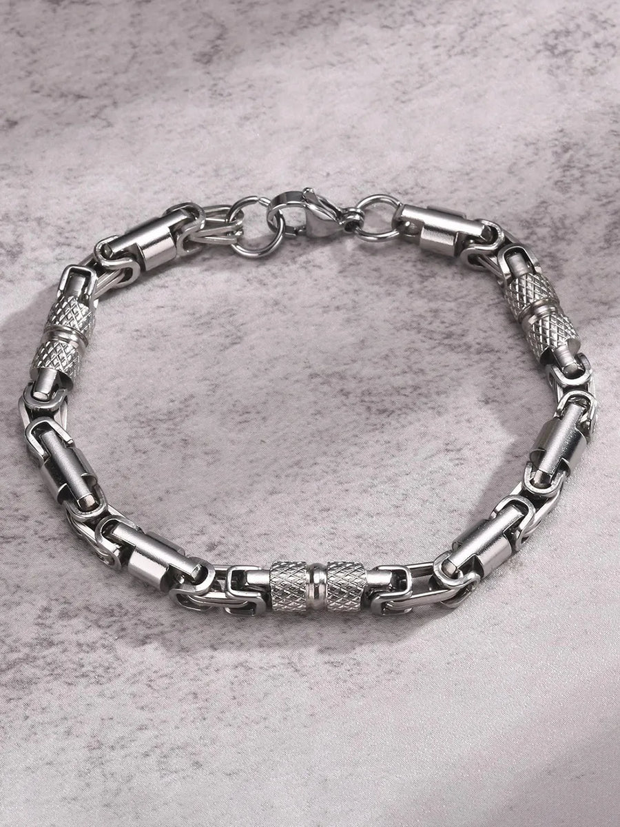 Trendy Stainless Steel Wristband - Silver