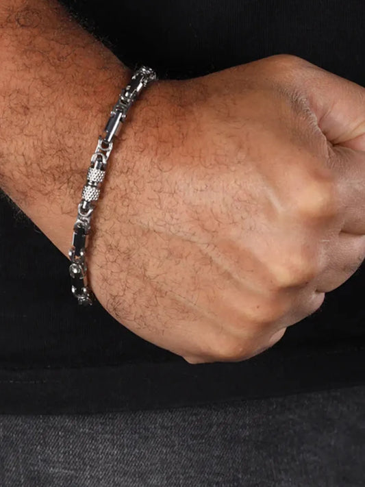 Trendy Stainless Steel Wristband - Silver