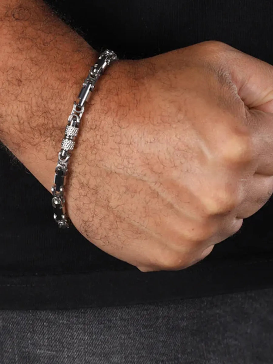 Trendy Stainless Steel Wristband - Silver