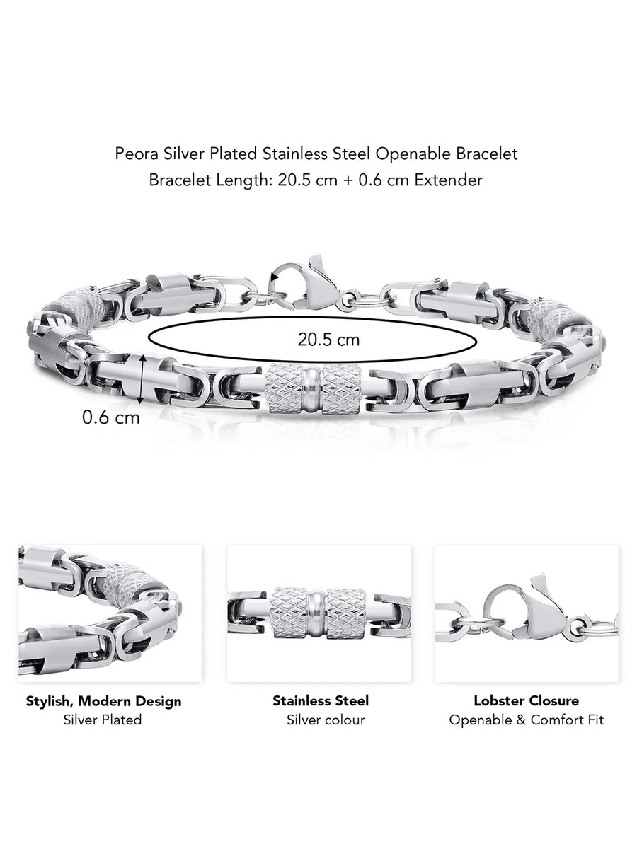 Trendy Stainless Steel Wristband - Silver