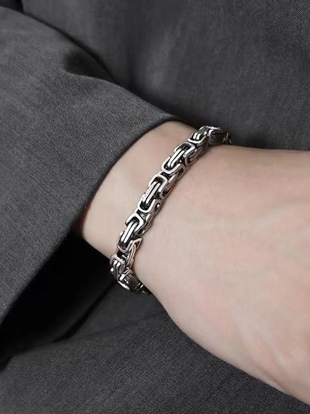 Rugged Stainless Steel Bracelet for Men