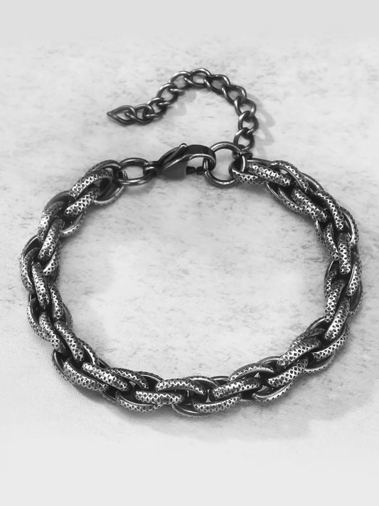 Titan Weave Black Silver Men's Bracelets