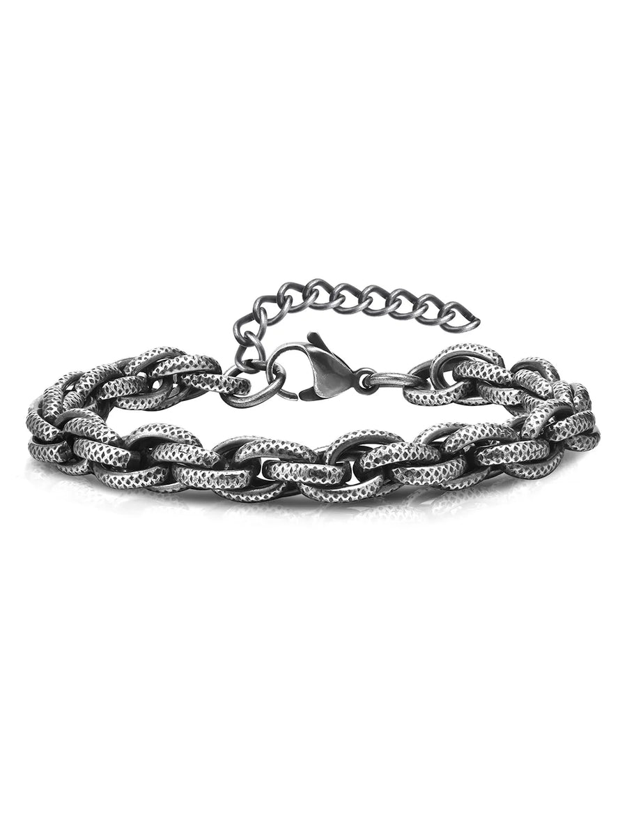 Titan Weave Black Silver Men's Bracelets