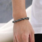 Titan Weave Black Silver Men's Bracelets