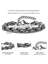 Titan Weave Black Silver Men's Bracelets