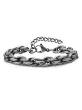 Titan Weave Black Silver Men's Bracelets