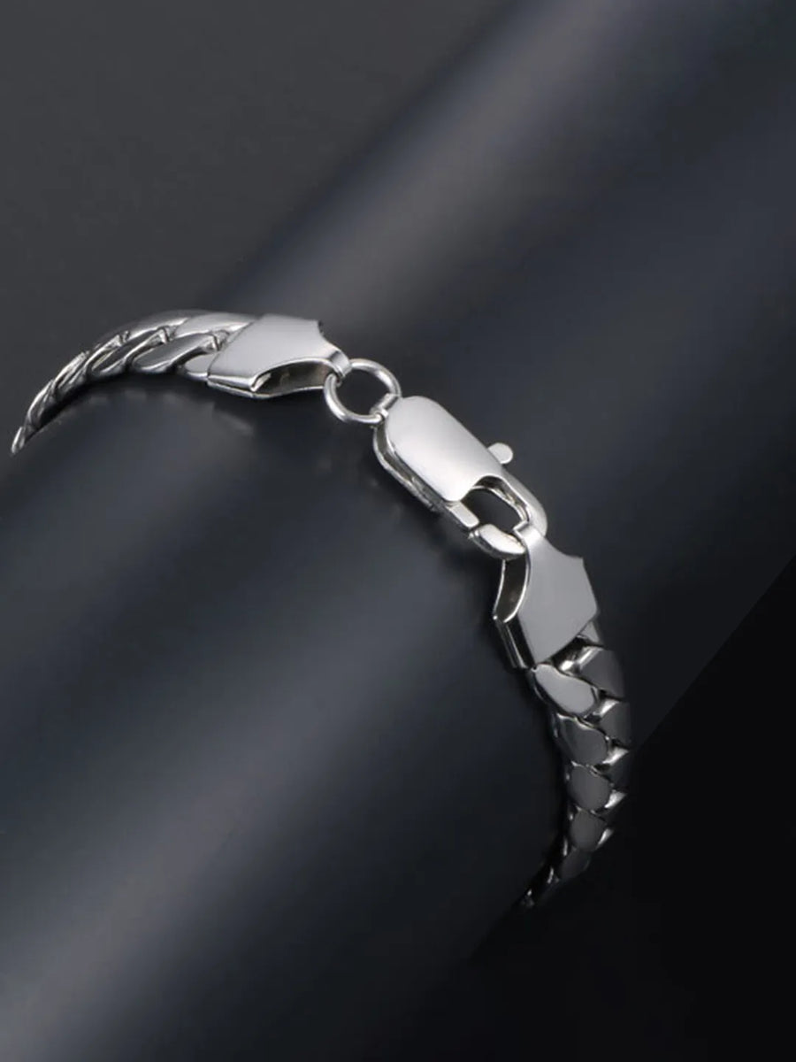 Bold Polished Stainless Steel Bracelet For Men