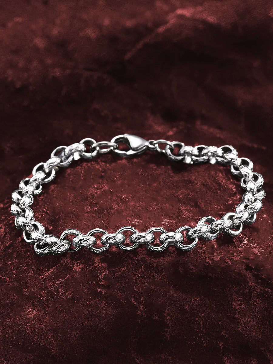 Alpha Silver Chain Men’s Bracelet