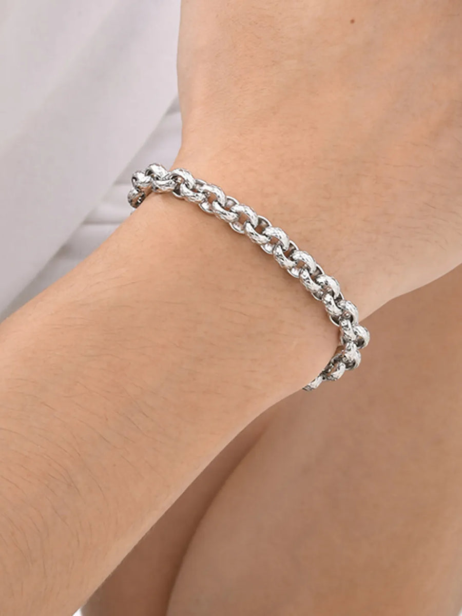 Alpha Silver Chain Men’s Bracelet