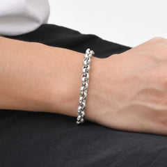 Alpha Silver Chain Men’s Bracelet