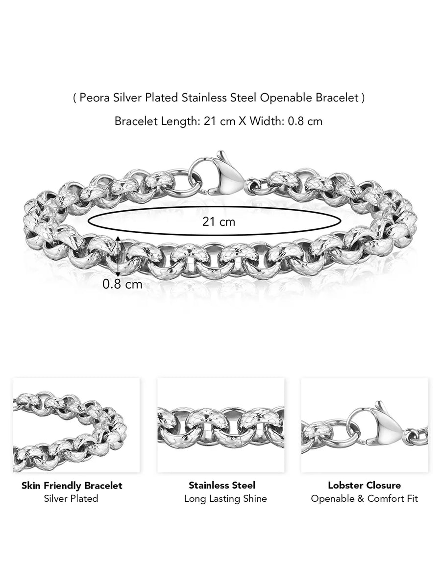Alpha Silver Chain Men’s Bracelet