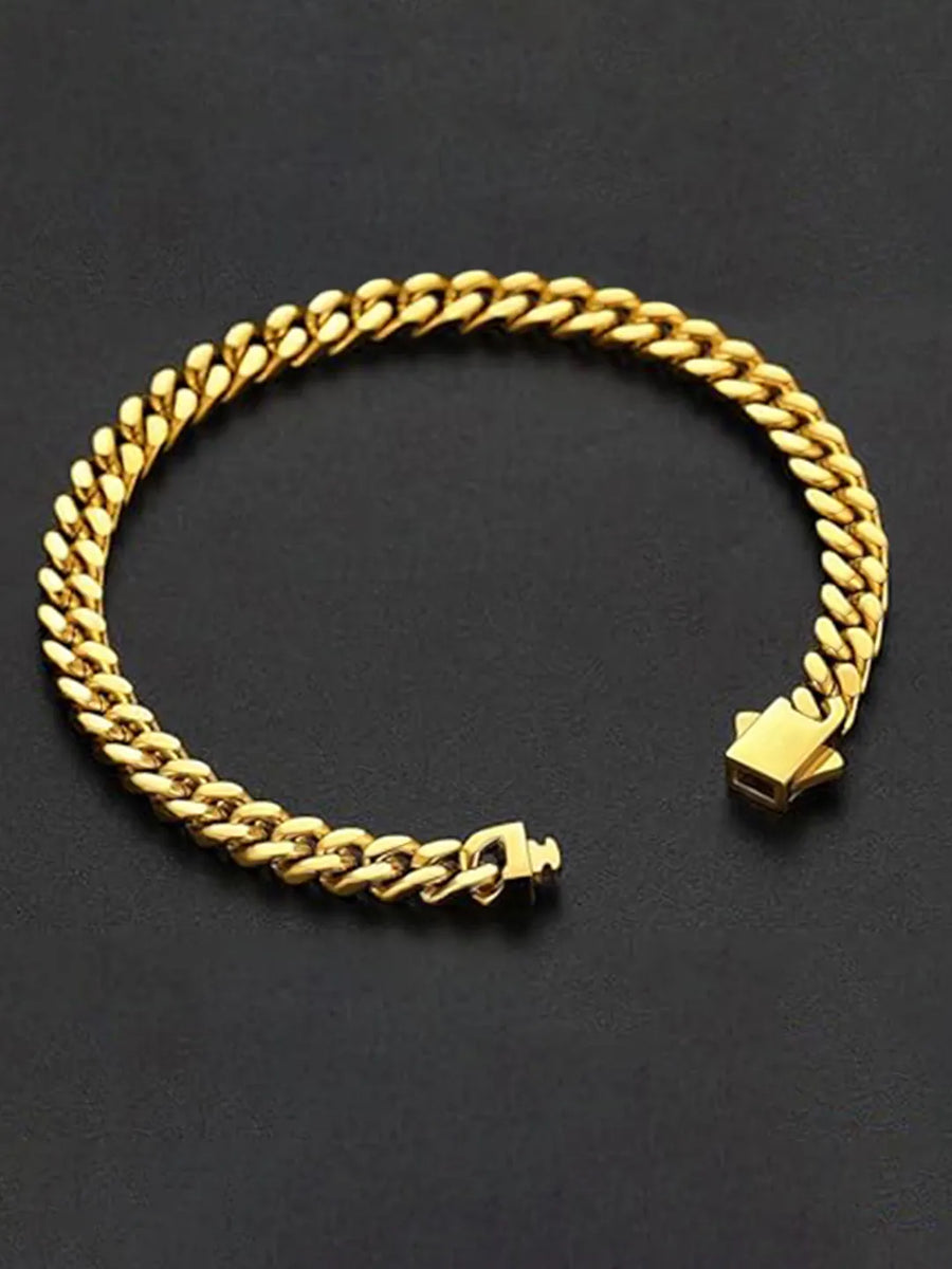 Bold Stainless Steel Bracelets for Men - Gold