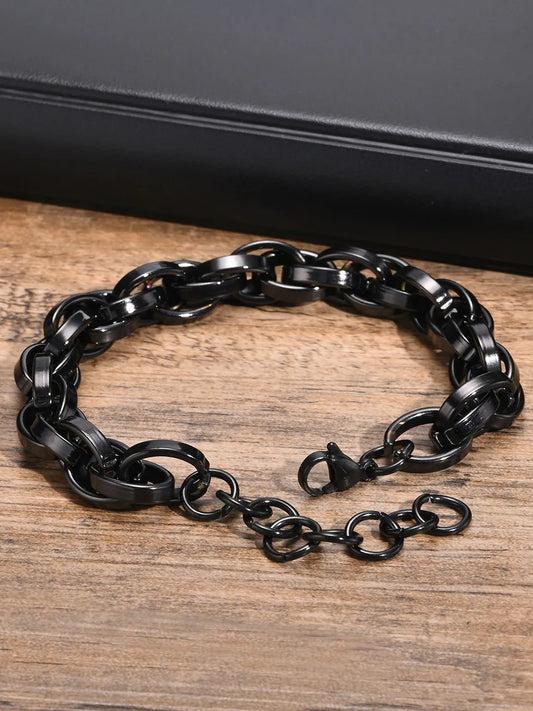 Timeless Strength in Steel Bracelets - Black