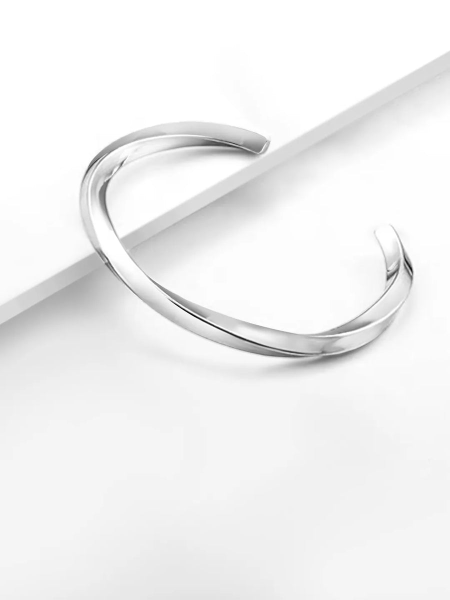 Casual Elegance Steel Bracelets for Men - Silver
