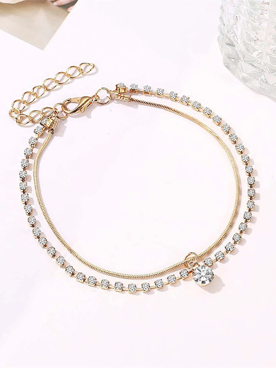 Sparkling Shimmering Delight Anklet - Gold
