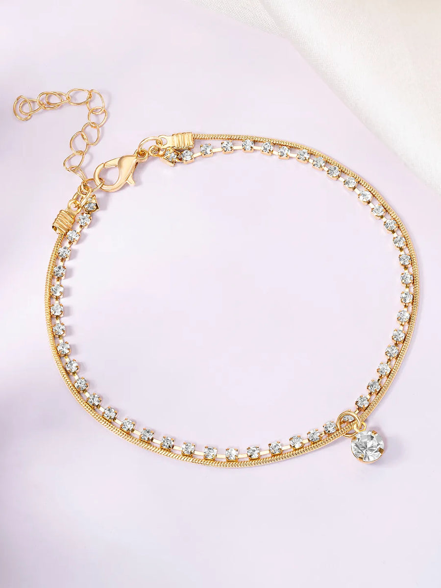 Sparkling Shimmering Delight Anklet - Gold