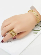 Heart Link Transform Bracelet cum Ring - Gold