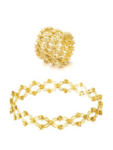 Crystalized CZ Bracelet Cum Ring - Gold