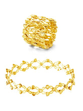 Heart Link Transform Bracelet cum Ring - Gold