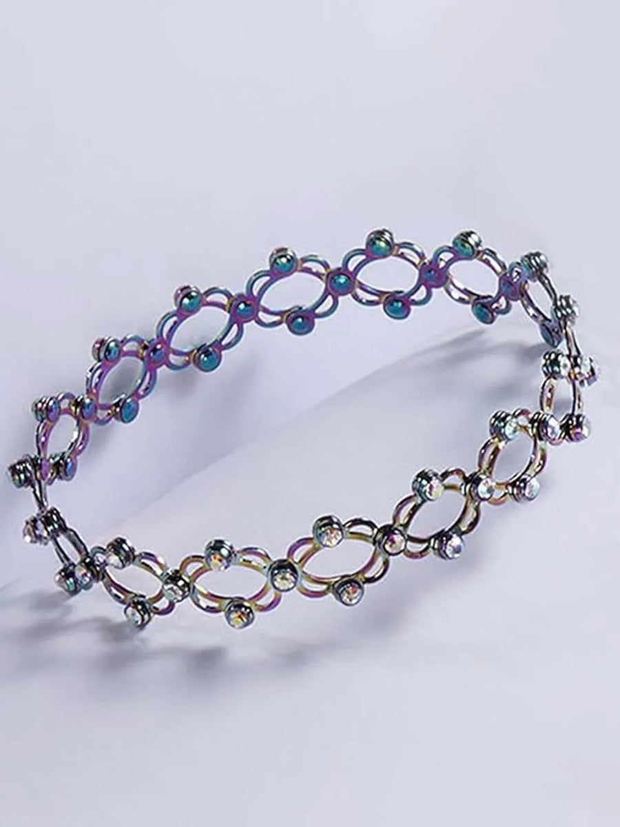Crystalized CZ Bracelet Cum Ring - Multi color