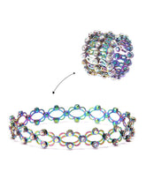 Crystalized CZ Bracelet Cum Ring - Multi color