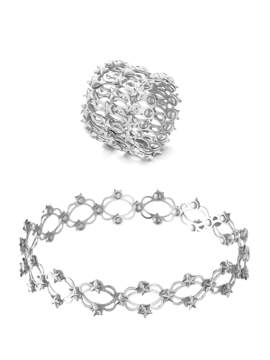 Shining Star Transform Silver Bracelet cum Ring