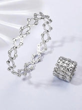 Crystalized CZ Bracelet Cum Ring - Silver