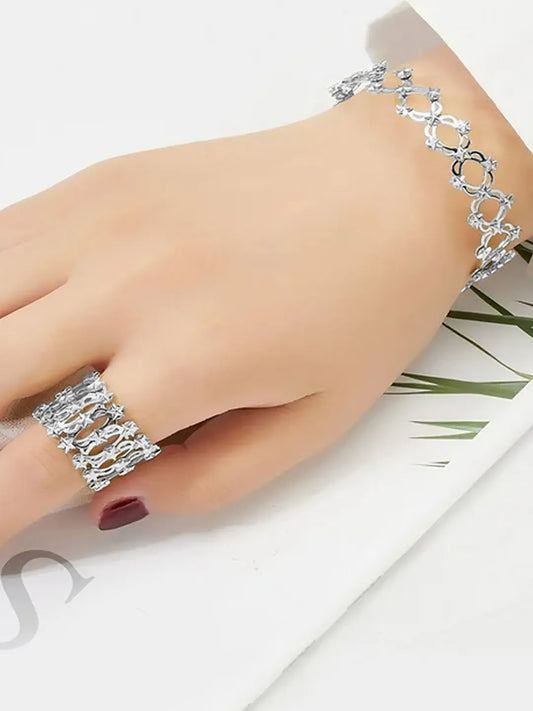 Shining Star Transform Silver Bracelet cum Ring