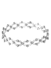 Crystalized CZ Bracelet Cum Ring - Silver
