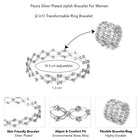 Shining Star Transform Silver Bracelet cum Ring