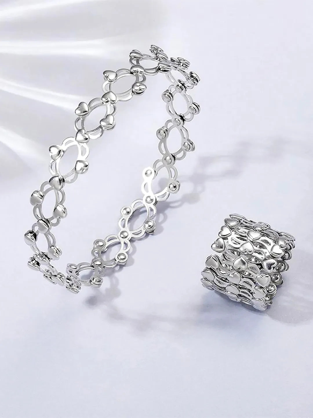 Heart Link Transform Bracelet cum Ring