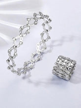 Heart Link Transform Bracelet cum Ring - Silver