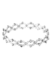 Heart Link Transform Bracelet cum Ring - Silver