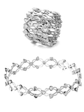 Heart Link Transform Bracelet cum Ring - Silver