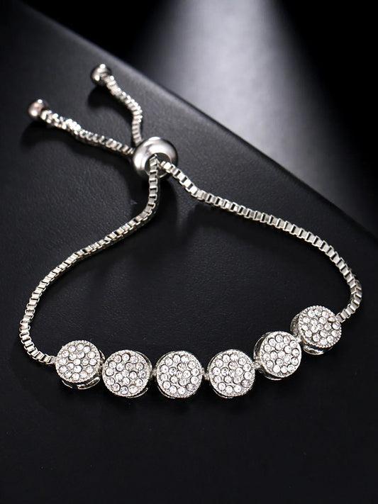 Women’s Sparkling Round CZ Bracelet - Silver