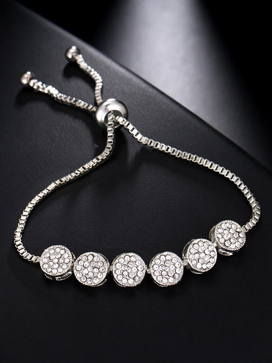 Women’s Sparkling Round CZ Bracelet - Silver
