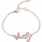 Delicate Dual Butterfly Rose Gold Bracelet