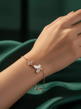 Delicate Dual Butterfly Rose Gold Bracelet