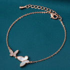 Delicate Dual Butterfly Rose Gold Bracelet