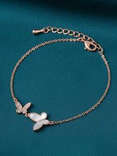 Delicate Dual Butterfly Rose Gold Bracelet