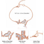 Delicate Dual Butterfly Rose Gold Bracelet
