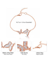 Delicate Dual Butterfly Rose Gold Bracelet