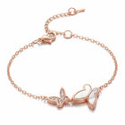 Delicate Dual Butterfly Rose Gold Bracelet